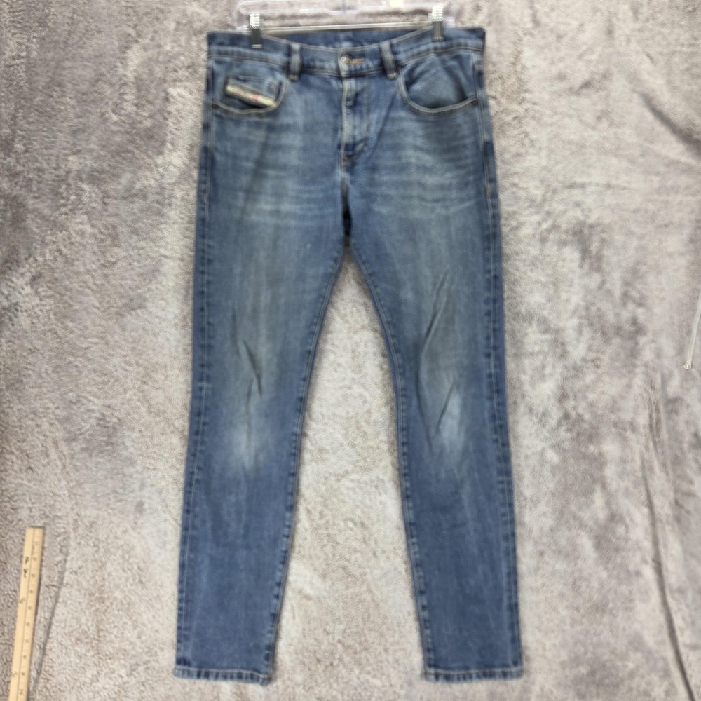 Diesel Jeans Mens 32x32 Blue 2019 D-Strukt Slim Tapered Stretch Zip Fly 0GYCS